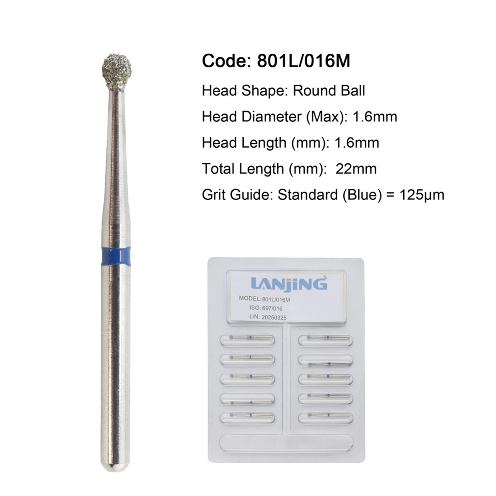 Dental Burs Diamond Pear Football Long Surical Round Ball Barrel High Speed FG