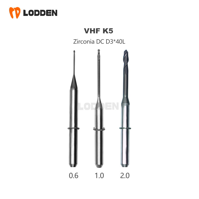 VHF K5/E5 CAD/CAM Zirconia Milling Burs Tungsten Carbide Diamond Head F Zirconia