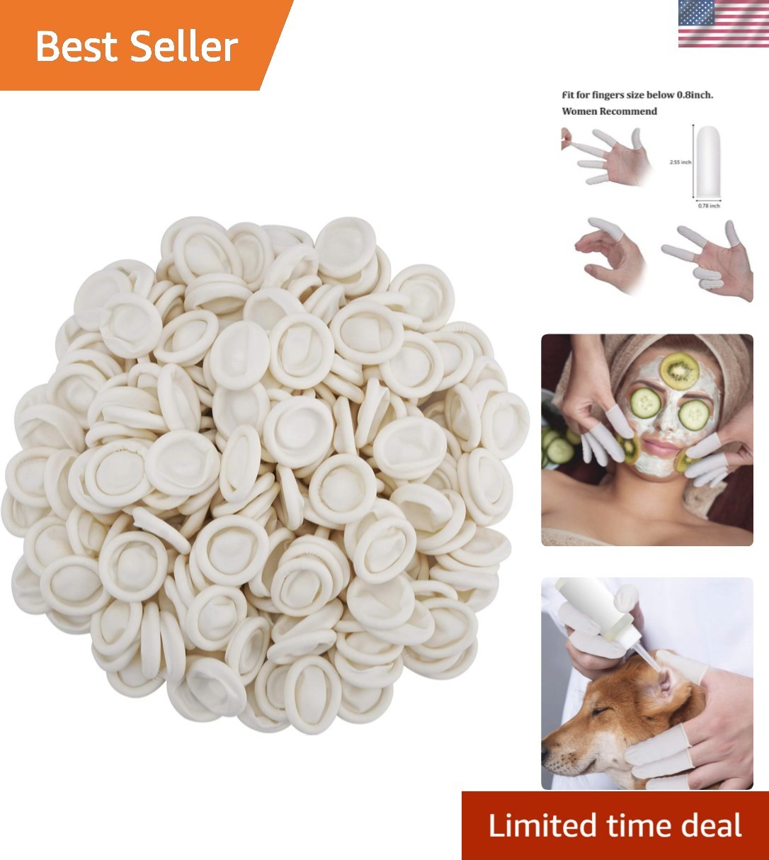 Approx. 330 PCS Latex Finger Cots, Medium Finger Gloves Protectors Disposable…