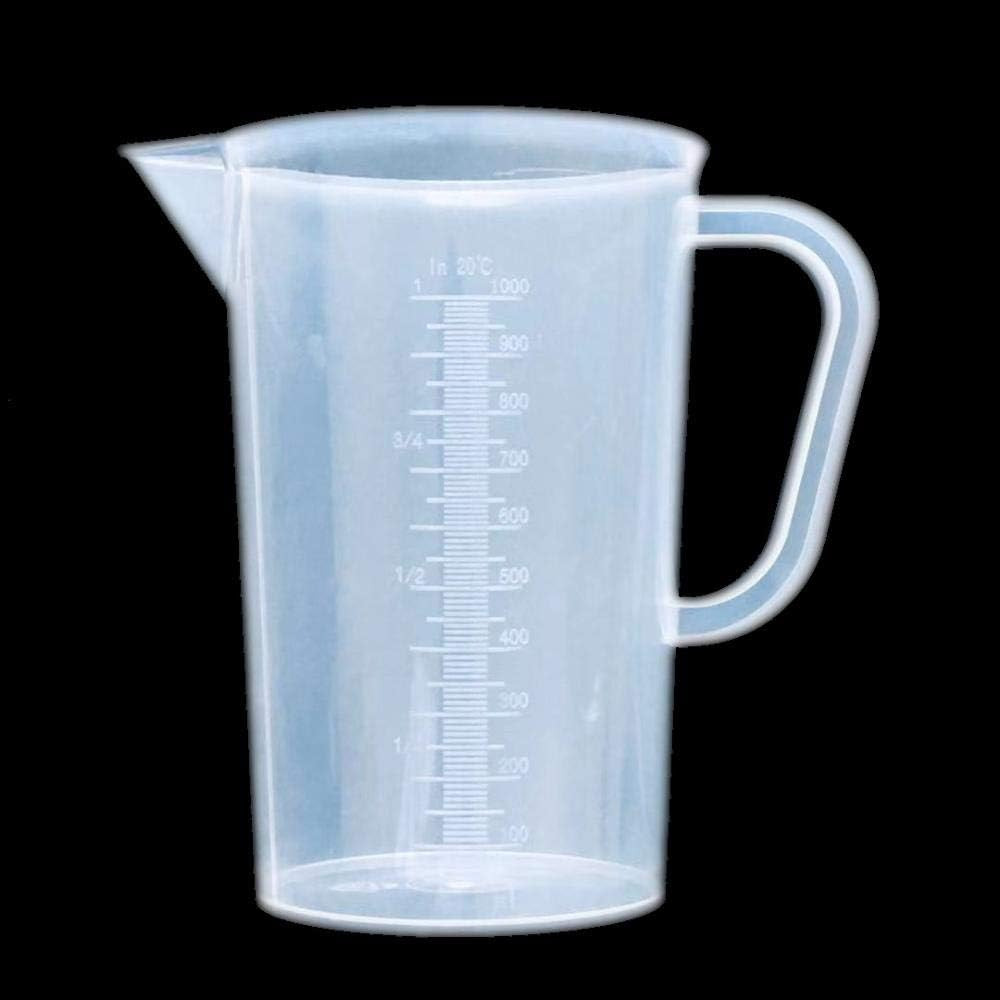 1L Plastic Graduated Beakers with Handles, Measuring Beaker 1000Ml Plastic Measu