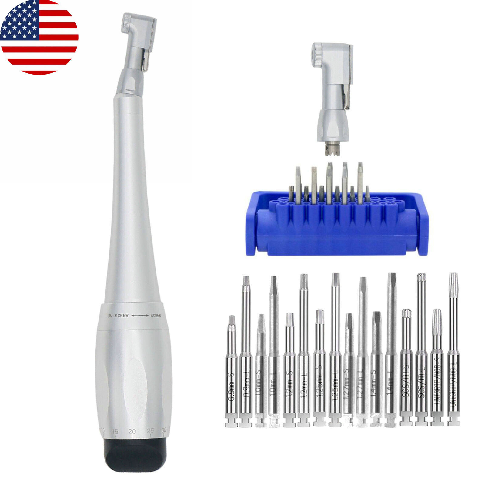 Dental Torque Wrench Universal Implant Kit Contra Angle 16 Drivers Implant Kits
