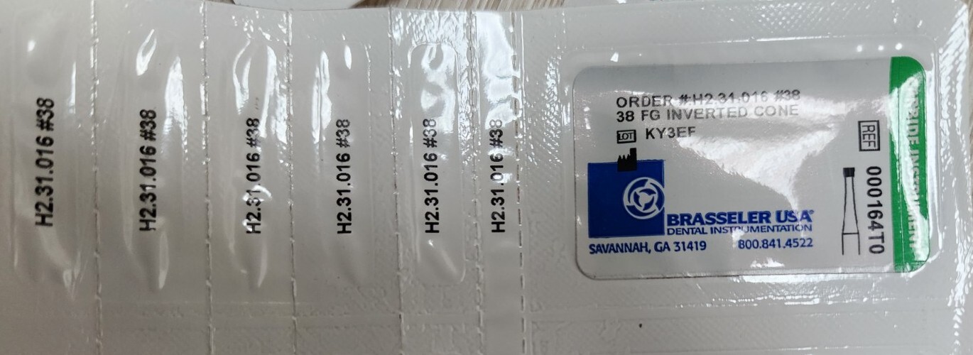 brasseler handpiece Burs #38 FG Imverted Cone [10pcs]