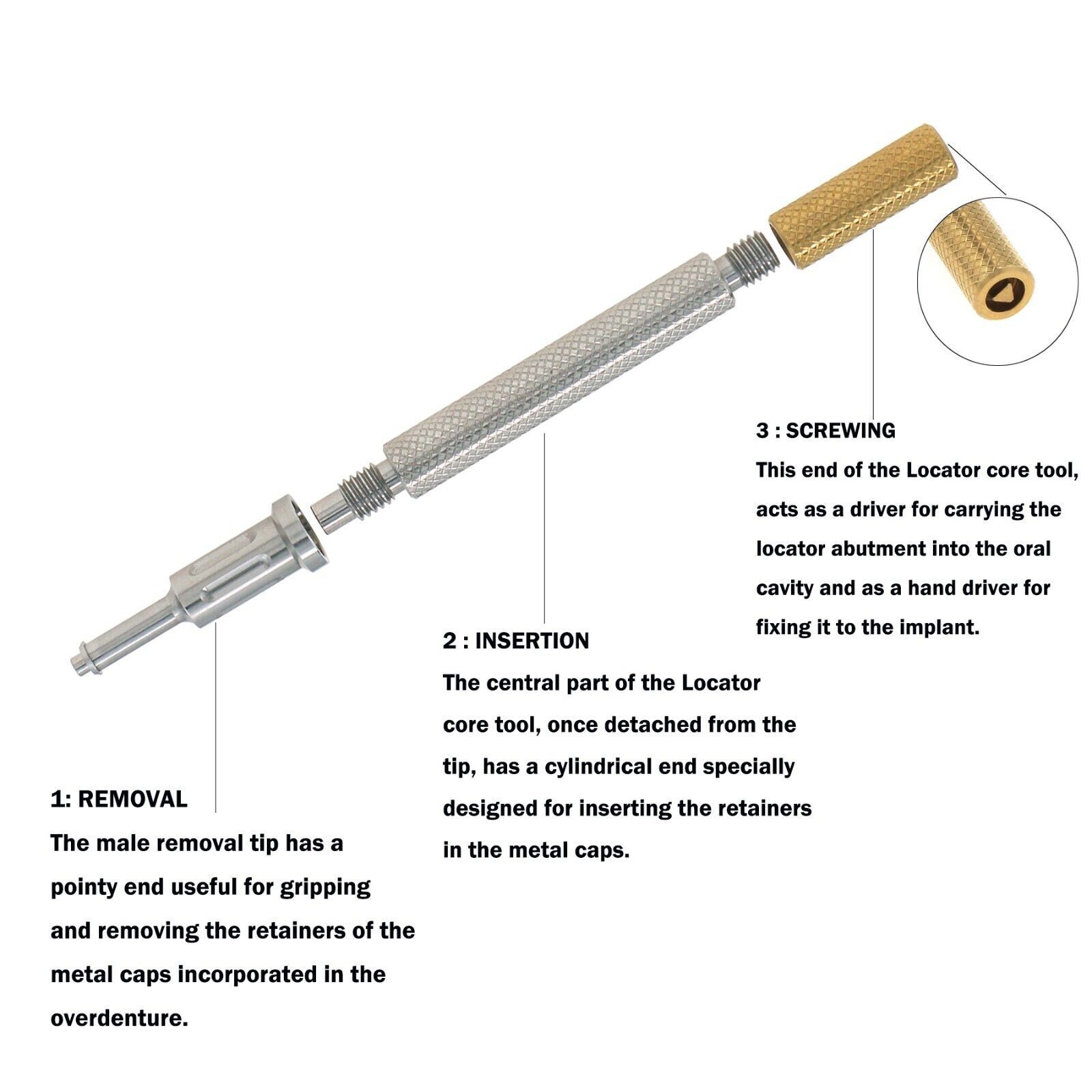 Titanium Dental Overdenture Locator Abutment Fit Multiple Major Implant Systems