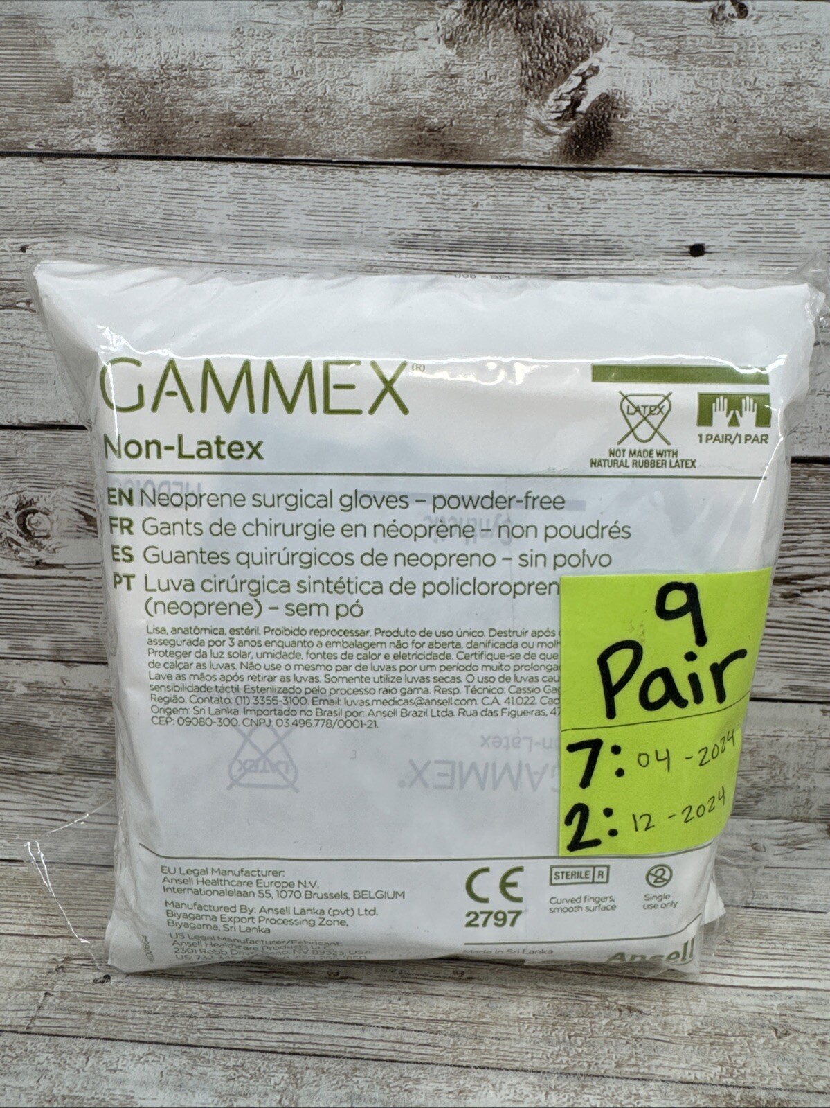 Gammex Non-latex Surgical Gloves Neoprene Sterile *9 Pair* Size: 8.5 *See Date*