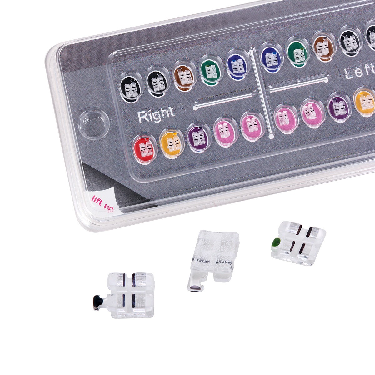Dental Orthodontic Sapphire Bracket Buccal Tubes Mini Roth/MBT.022 Hooks 3-4-5