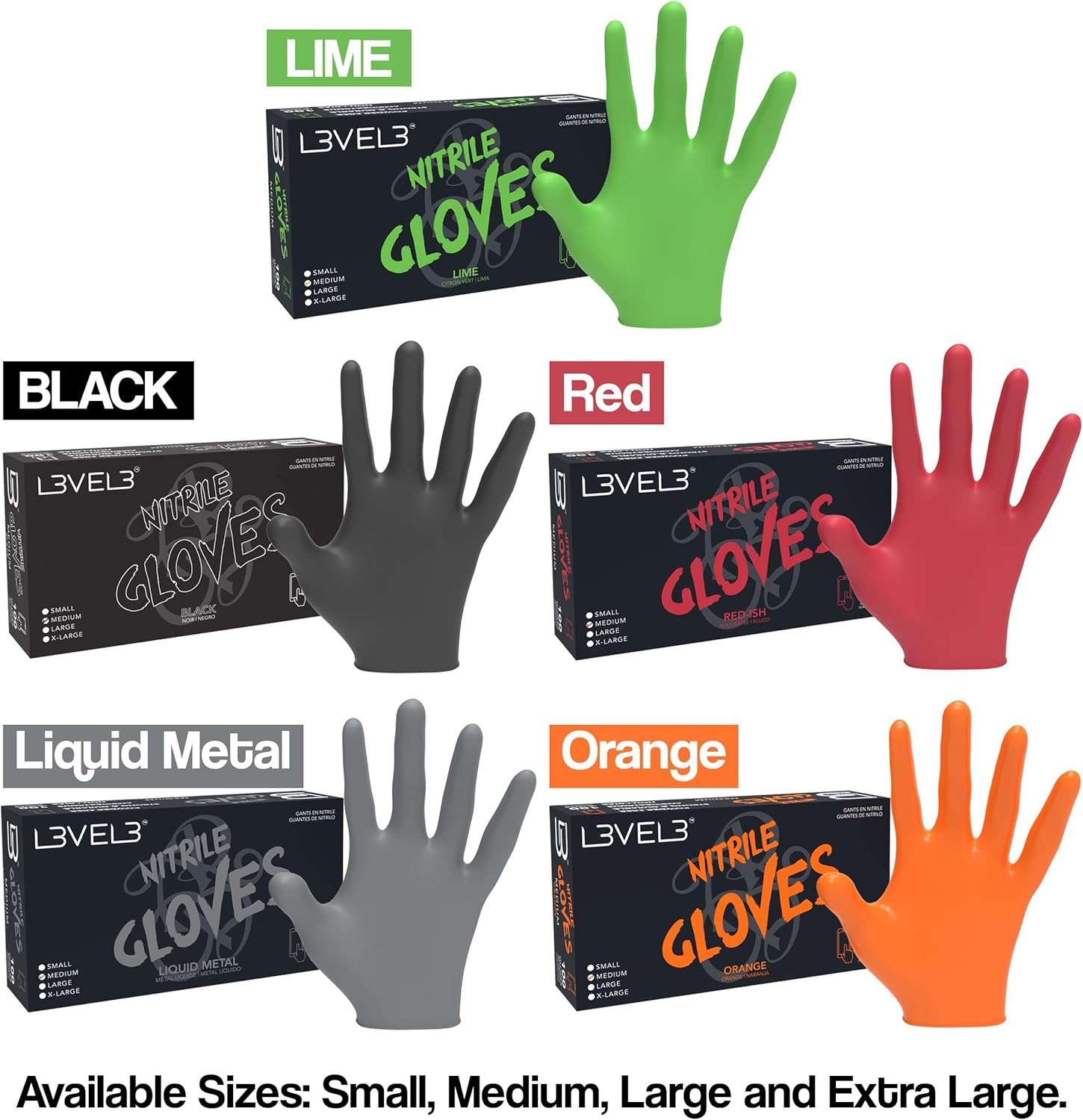 Level 3 Nitrile Gloves – Professional Heavy Duty Disposable Gloves – Latex Free
