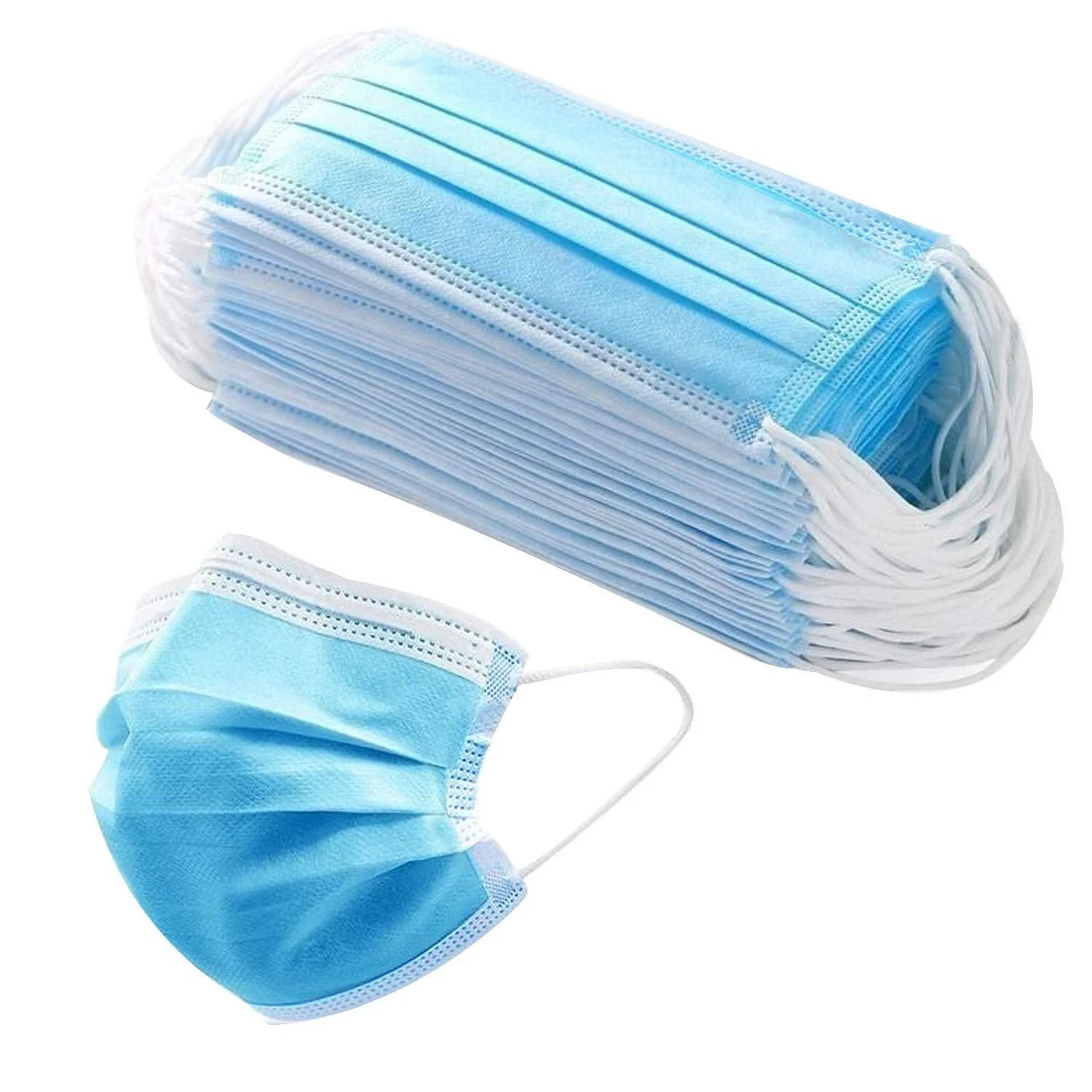 Disposable Face Masks Earloop 3 Ply Protective Breathable Mouth Cover – 100 Pack