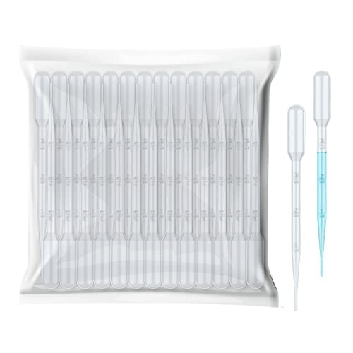 100Pcs 3mL Disposable Plastic Transfer Pipettes Calibrated Dropper for Science