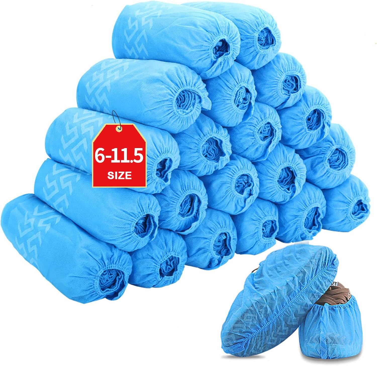Shoe Covers Disposable 200 Pack (100 Pairs) | Non-Slip, Durable, Indoor | Protec