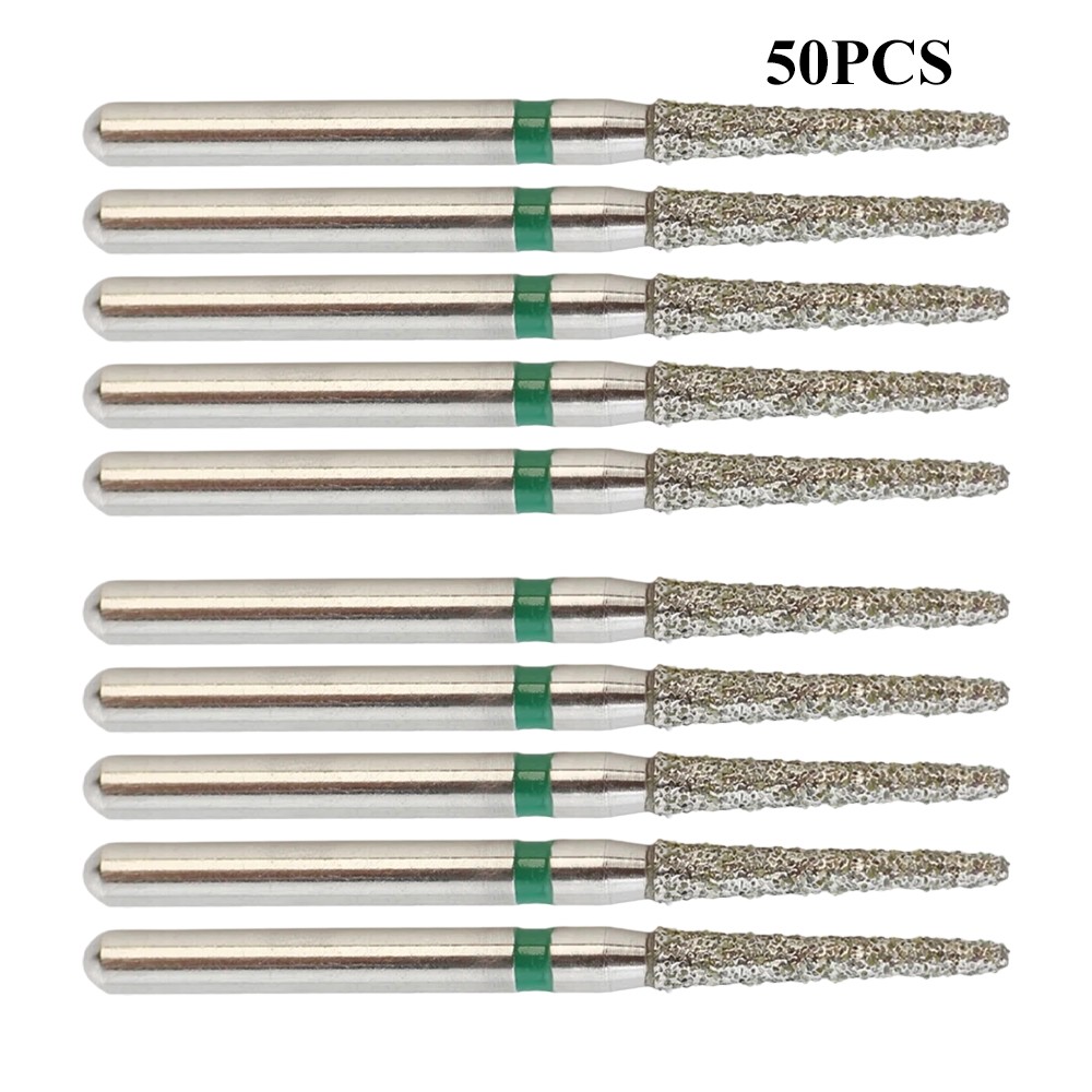 50/100PC Diamond Burs FG 856/014C Round End Taper High Speed Burr Coarse Grit US