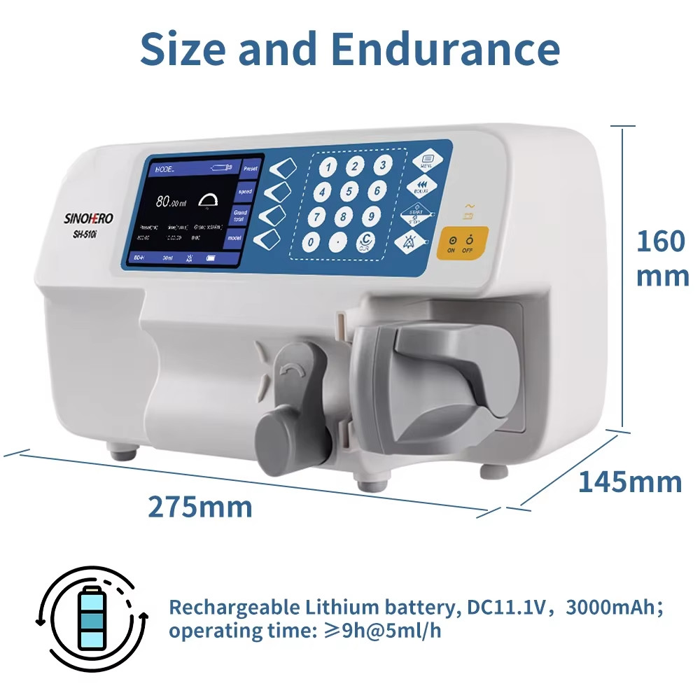 Veterinary Syringe Pump Infusion Pump 3.5 Inch LCD Auto-Recognition syringe pump