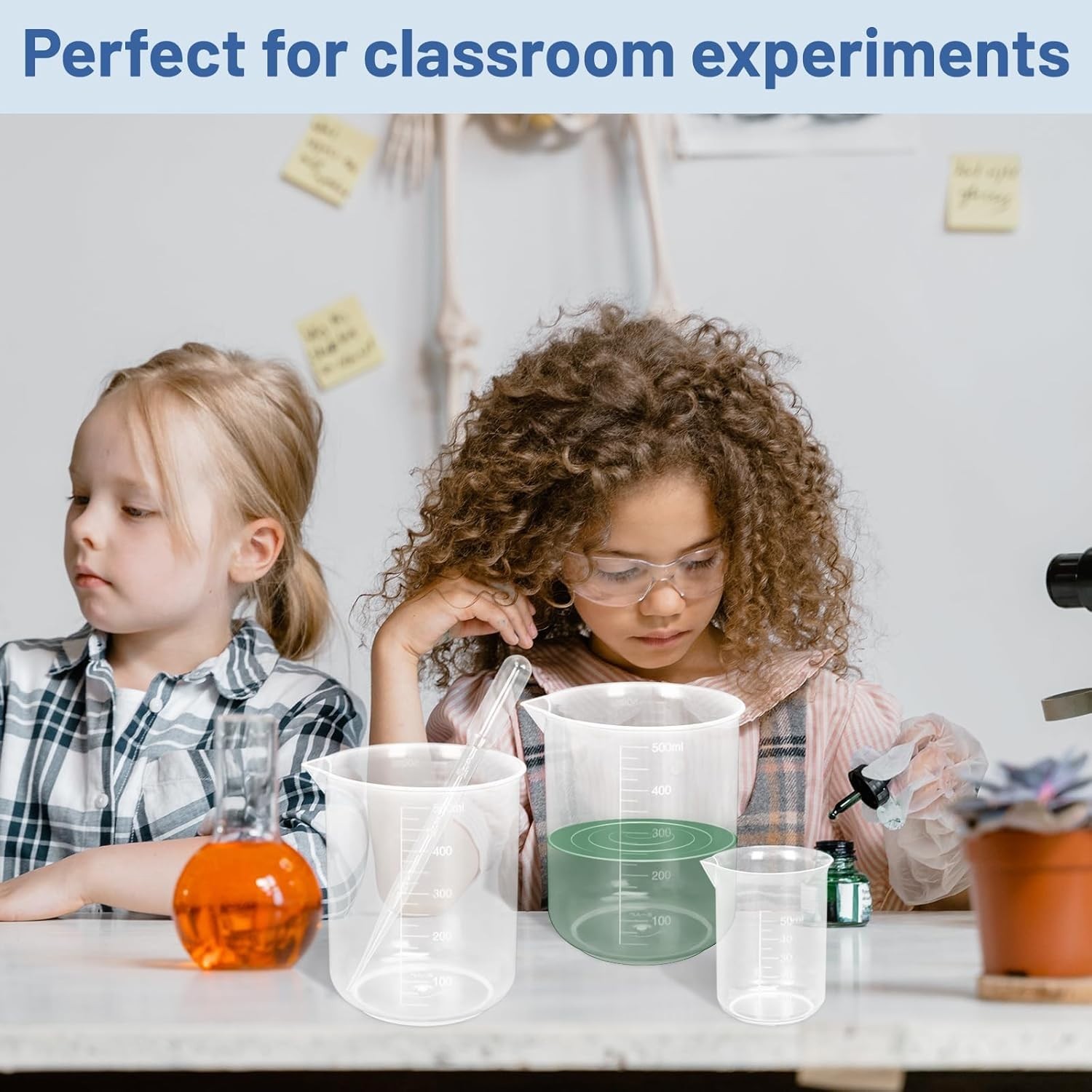 Clear Measuring Beaker Set – 30ml to 1000ml with 20 Droppers for Laboratories
