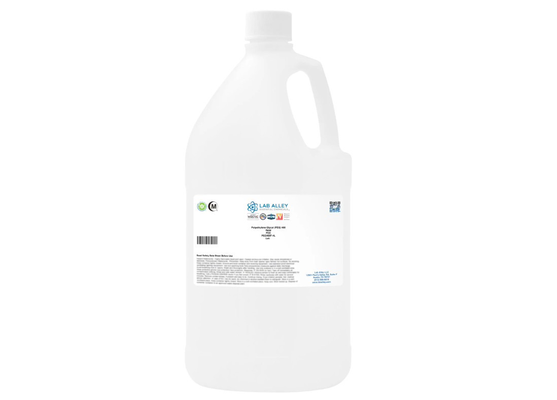 Lab Alley Polyethylene Glycol (PEG) 400 Food Grade (FCC), Halal – 4L
