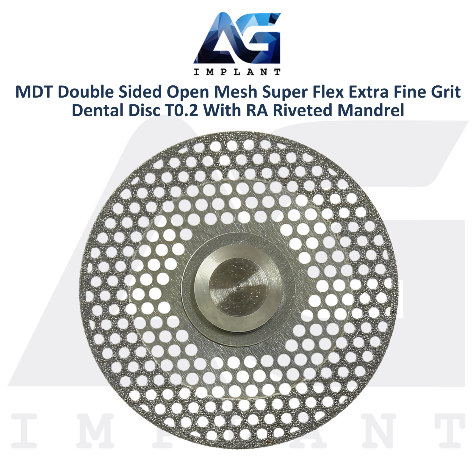 MDT Double Sided Open Mesh Super Flex Extra Fine Dental Diamond Coated Disc T0.2