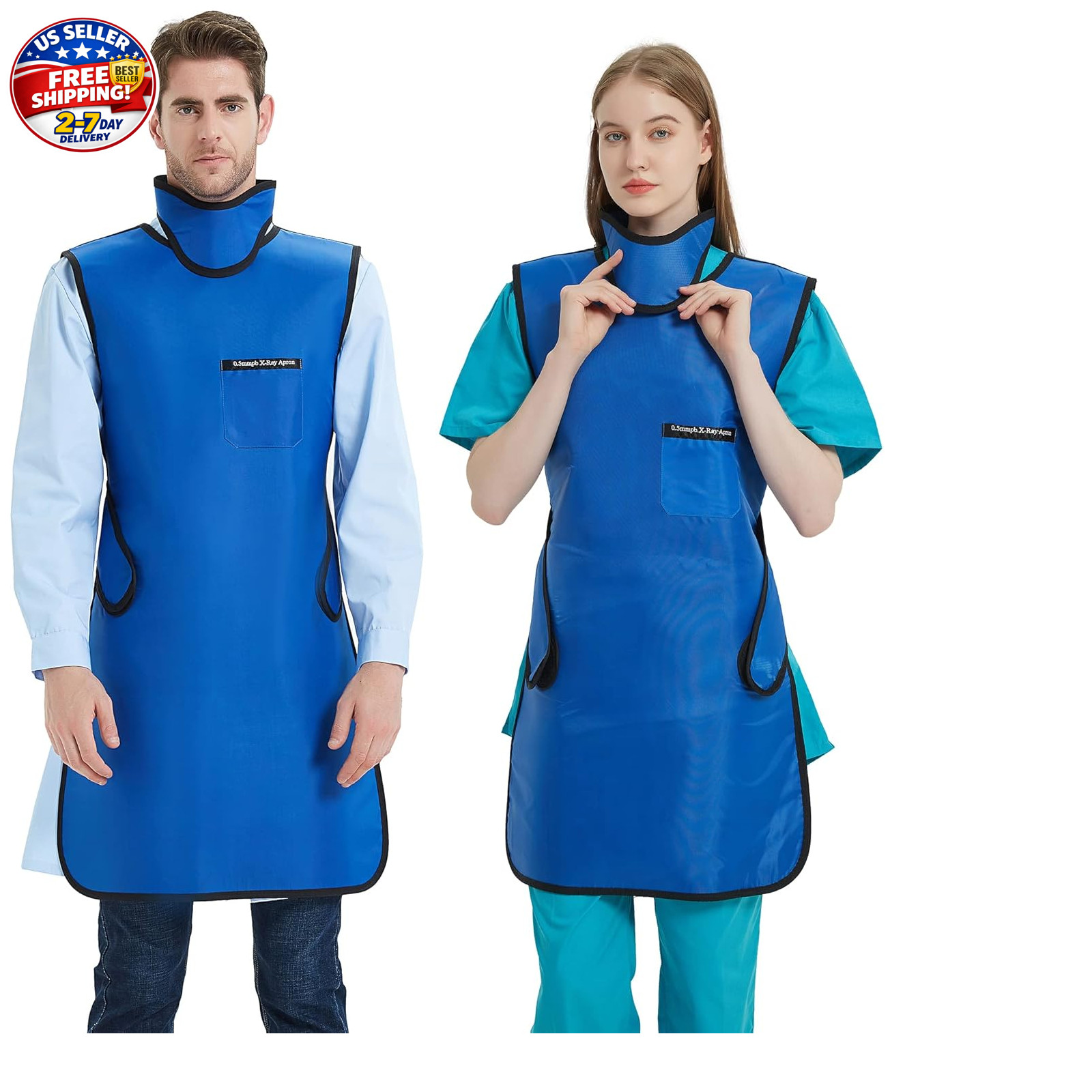 0.5mm Pb Xray Lead Apron with Thyroid Shield Collar, Dental Hospital Radiation
