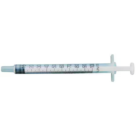Dispensing Syringe, 1 Ml, Manual, Luer Slip, High Density Polypropylene,
