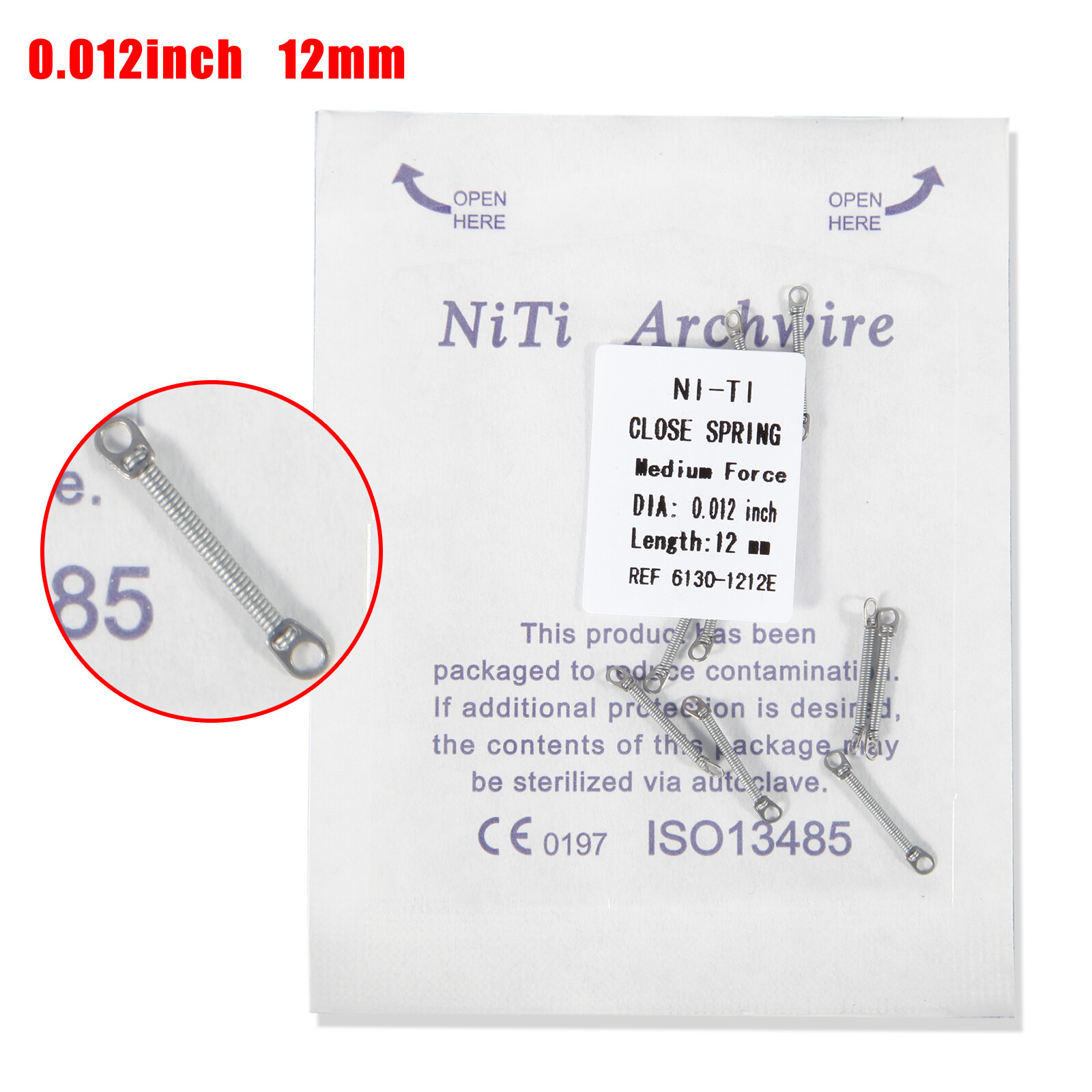 1-10Packs Dent Ortho Niti Closed Coil Spring Arch Wire 010 012 6/9/12mm BJS