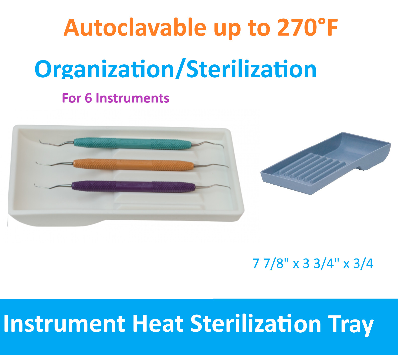 Dental Instrument Tray For Heat Sterilization and Storage Autoclave to 270F #06