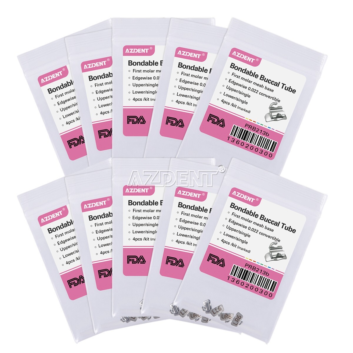 10x Dental Orthodontic Buccal Tubes 1st Molar Edgewise.022 Bondable Conv Marked