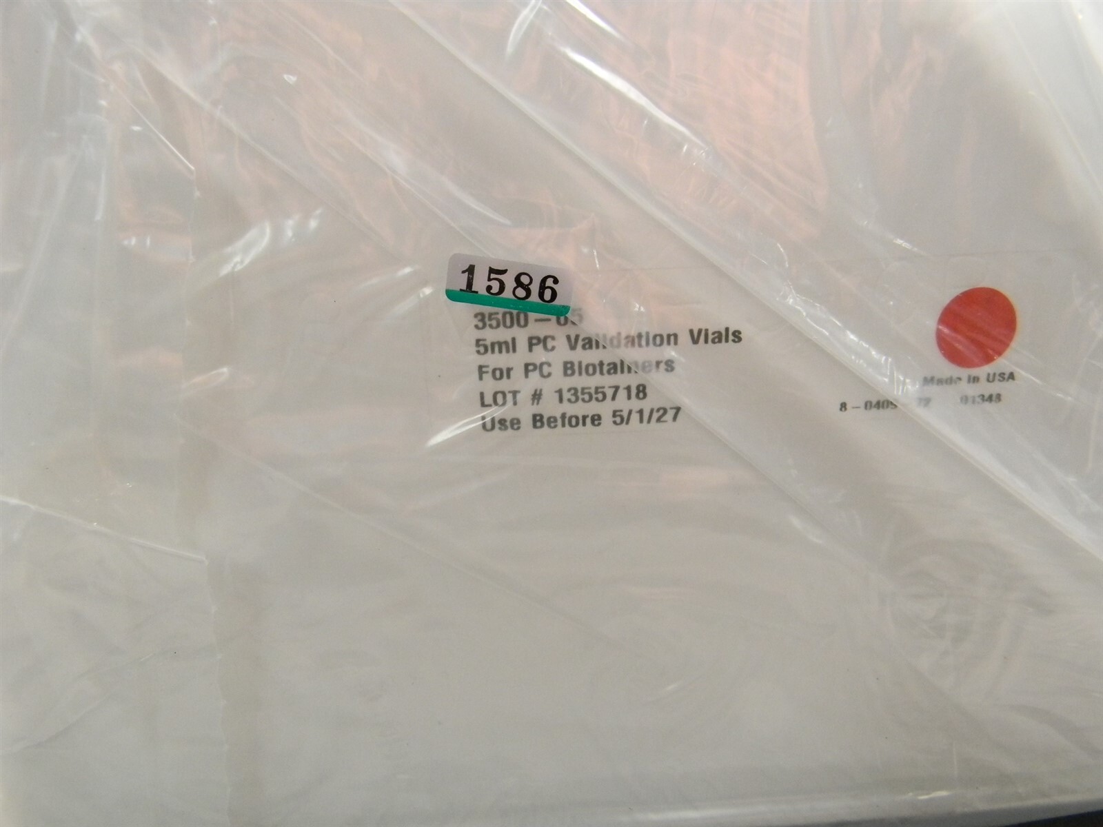 Nalgene Polycarbonate 5ml PC Validation Vials for PC Biotainers P/N 3500-05 500