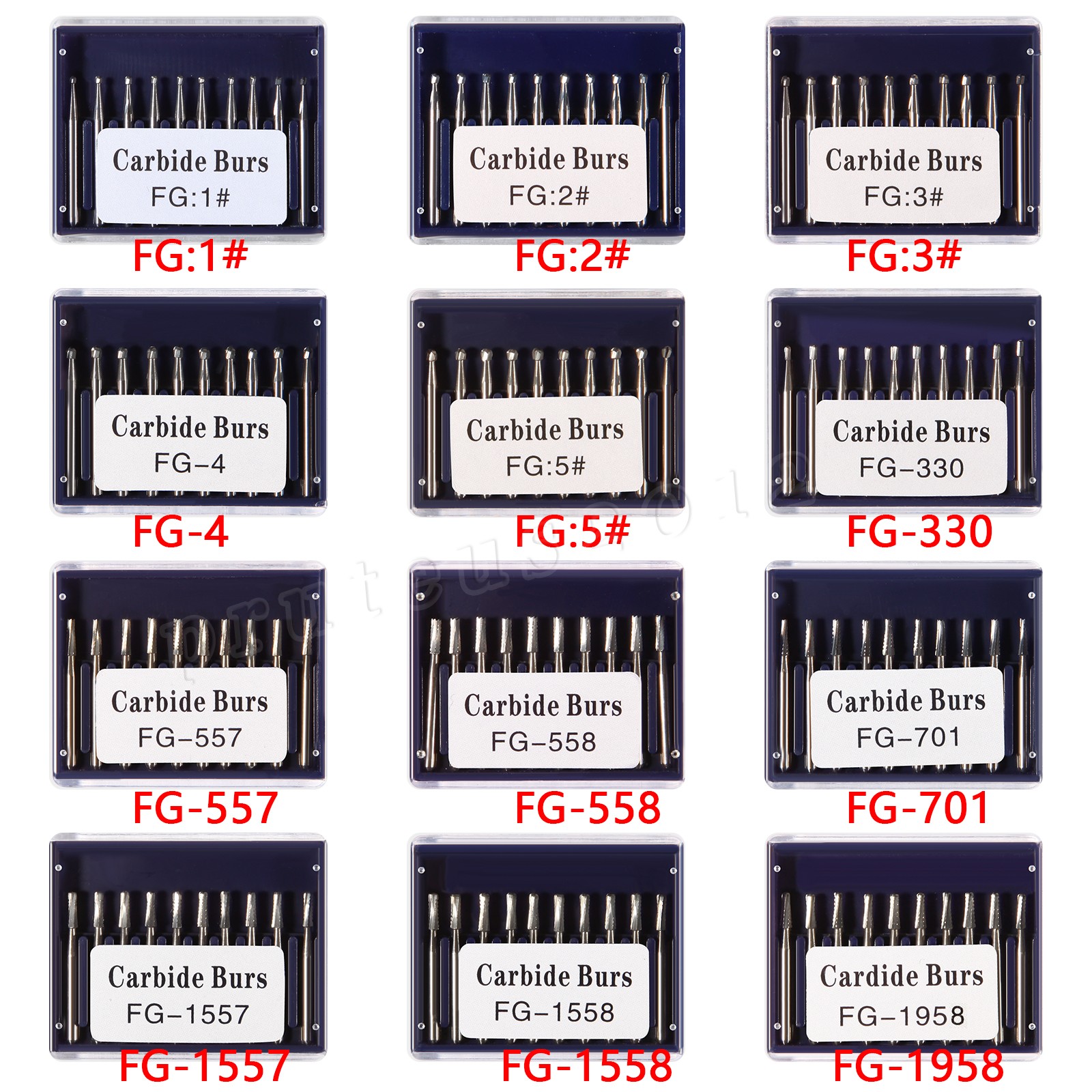 Dental Carbide Burs FG & RA for High & Low Speed (Choose Qty)