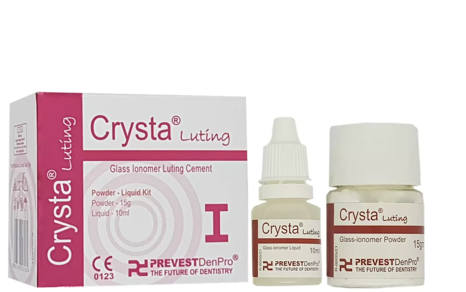 Prevest Denpro Crysta Luting I Glass Ionomer Luting Cement Pow 15gm And Liq 10ml