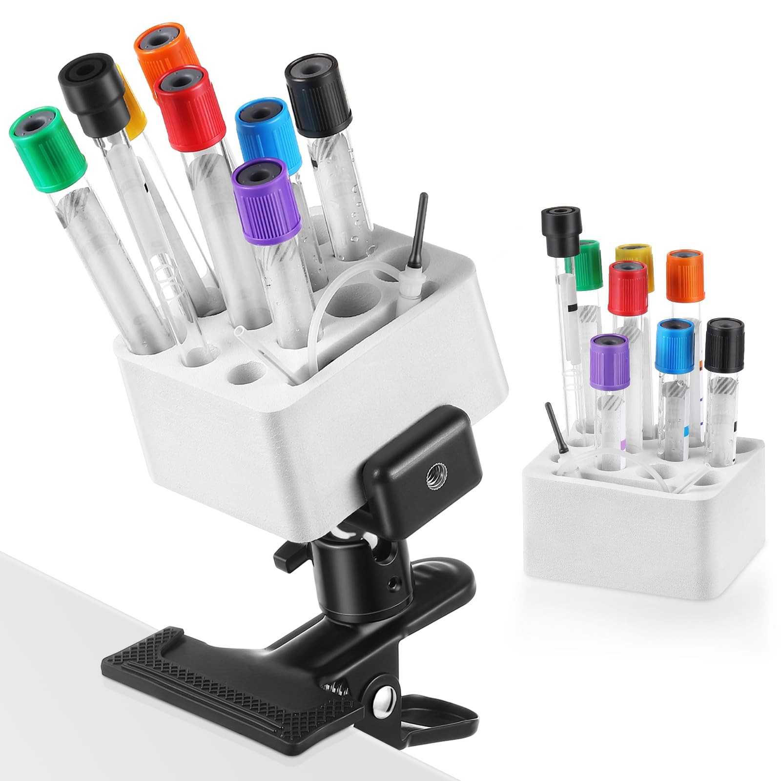 Mobile Phlebotomy Tube Holder with Clamp Mount, Adjustable Phlebotomy Tray Or…