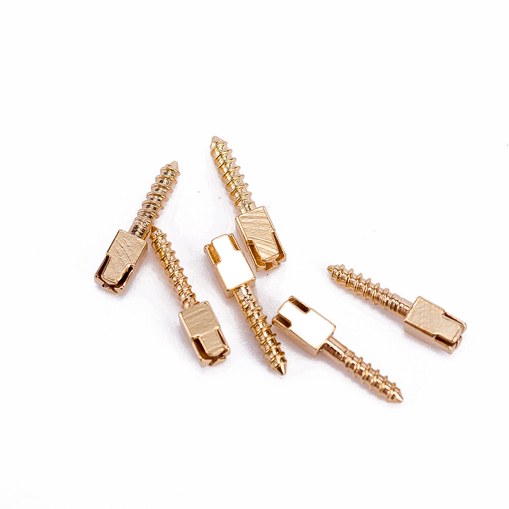 Dental Endo Screw Post Refill Complete Kit 120Posts+2Key Wrench Gold Plated Post