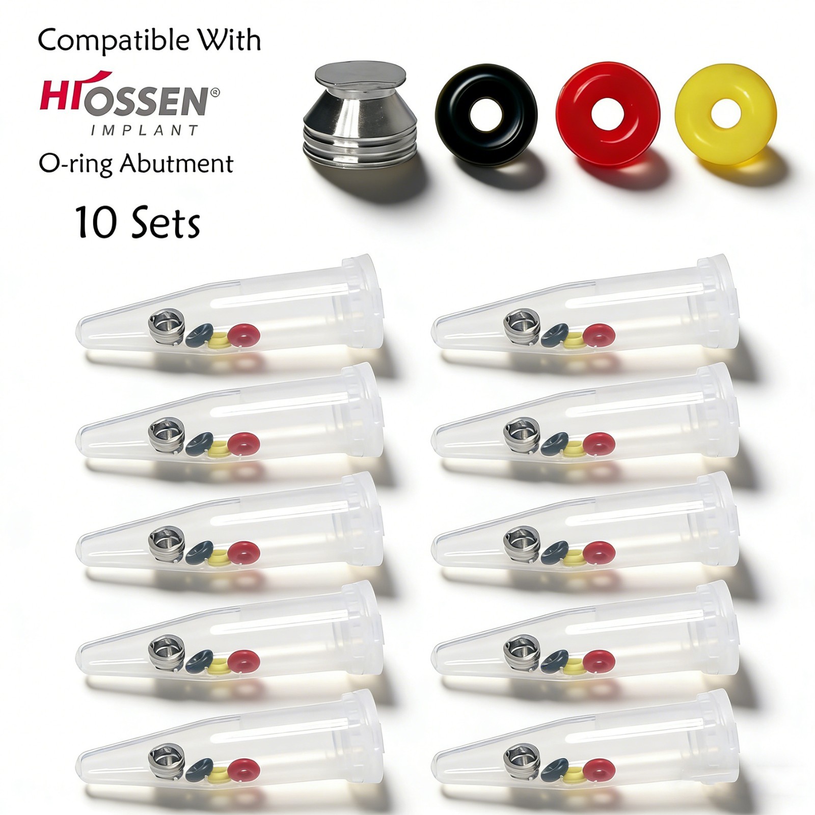 Dental O-Ring Set for Hiossen Ball Attachment Abutment for Implant Retention