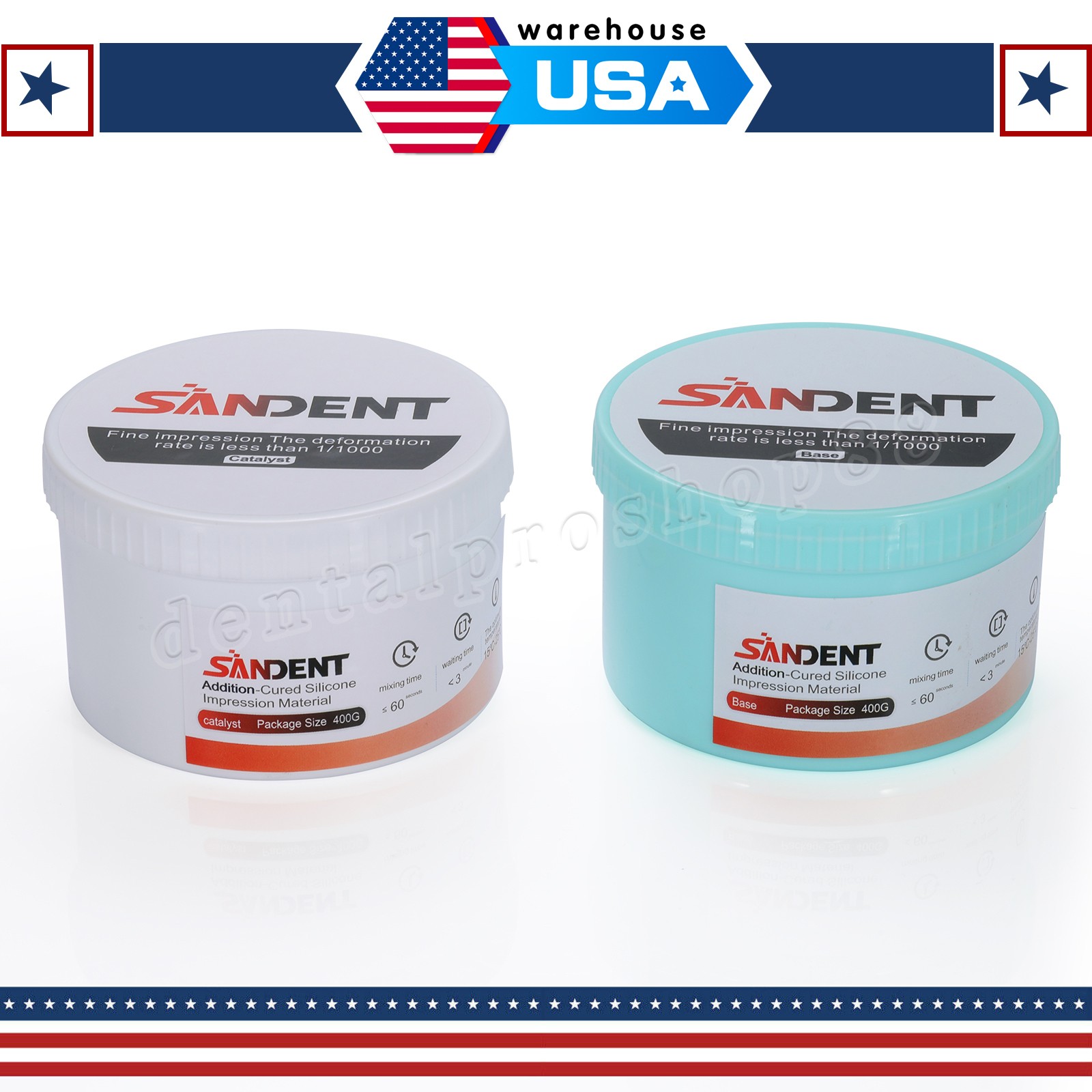 Dental Impression Material Putty Fast Set Base & Catalyst 400G*2