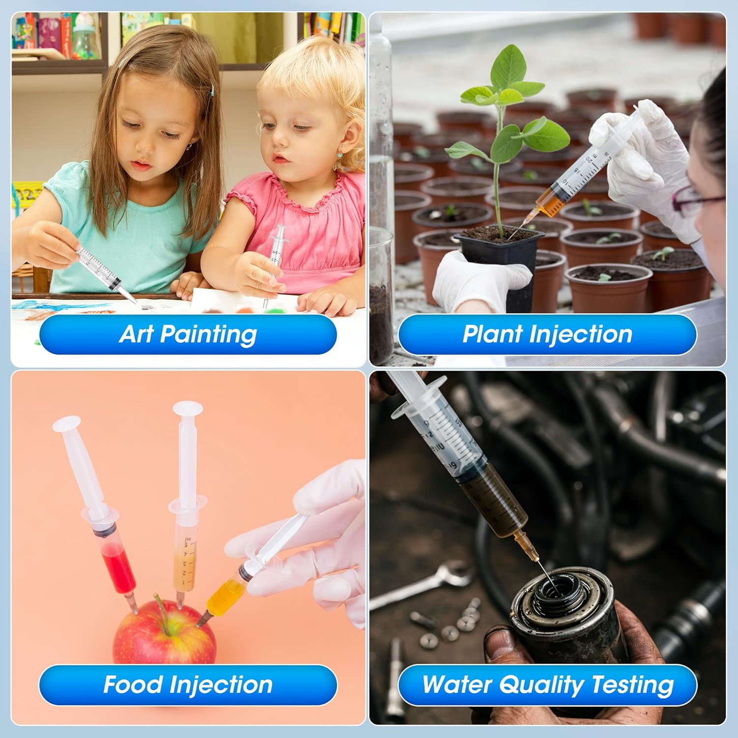 30 Pack 10 Ml Syringe without Needle, Syringe with Cap Individually Wrapped, for