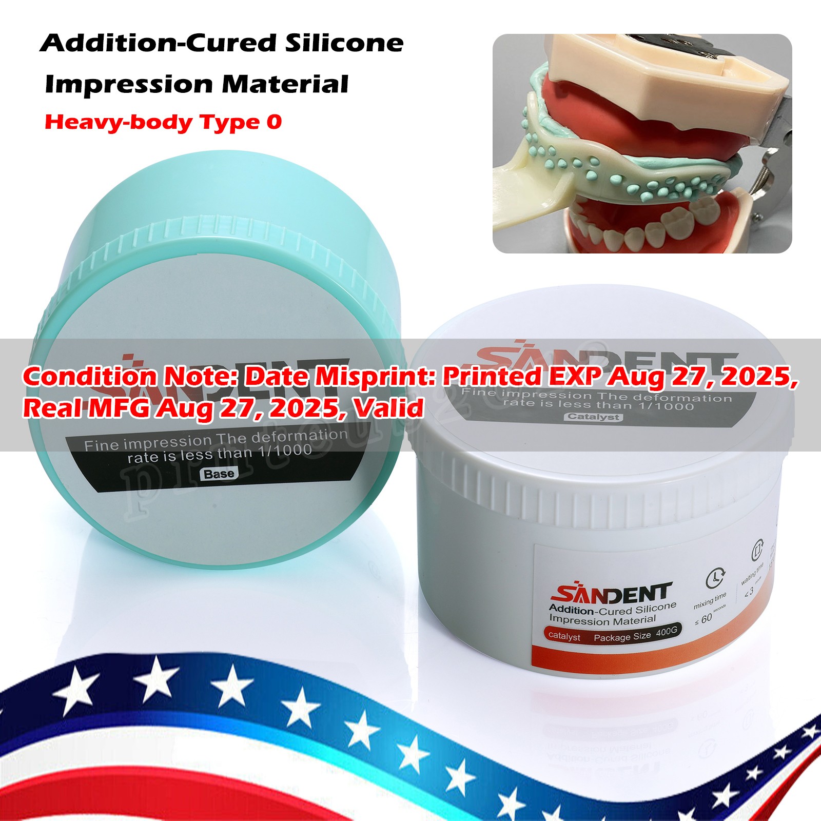 Dental Putty PVS VPS Impression Material Base Normal Set 2 x 400g
