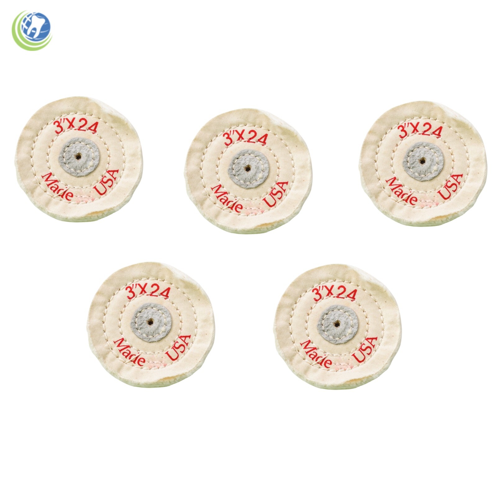 5X Muslin Buffing Polishing Wheel 3″ x 24 ply Dental Laboratory Jewelry Hobby