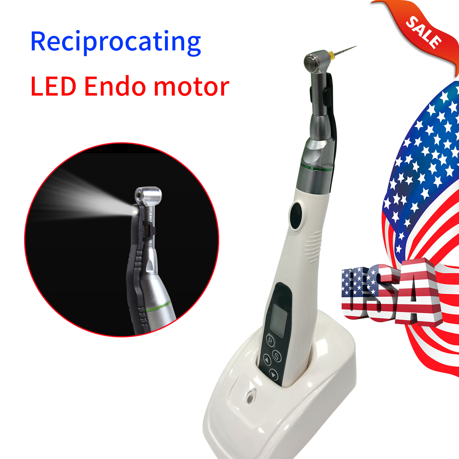 Wireless Dental LED Endo Motor Contra Angle 16:1 Handpiece Root Canal Treatment