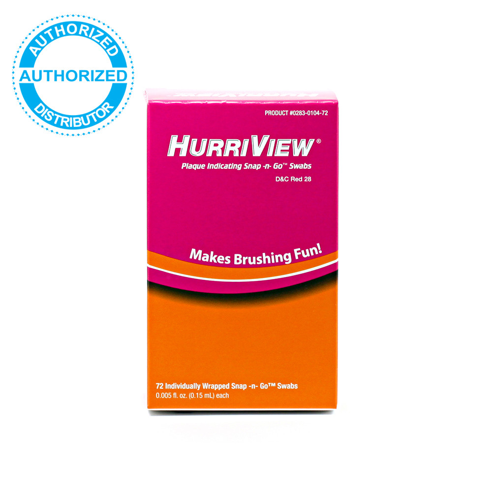 Beutlich HURRIVIEW Plaque Indicating Snap-N-Go Swabs 72/Pkg 0283-0104-72