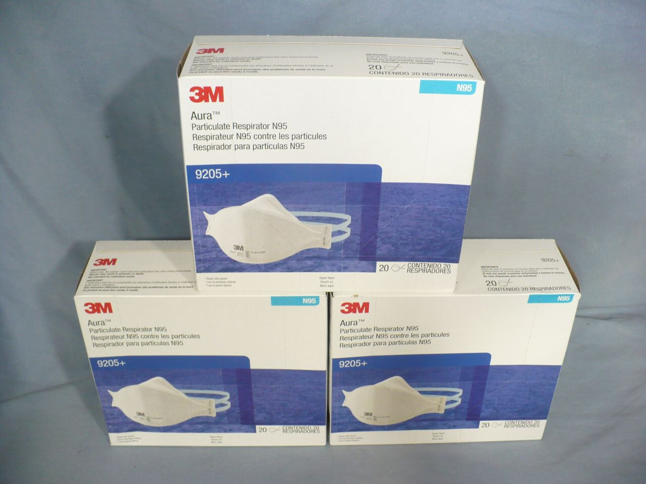3M 9205+ N95 NIOSH Approved Particulate Respirator Disposable Face Mask Boxof 60