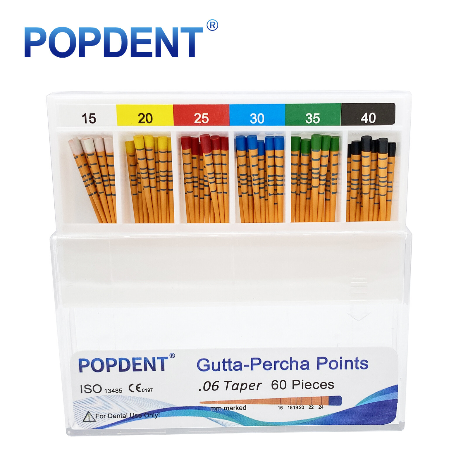 GUTTA PERCHA POINTS Taper 0.4 or 0.6, or Standart Taper, All Sizes Dental Meta