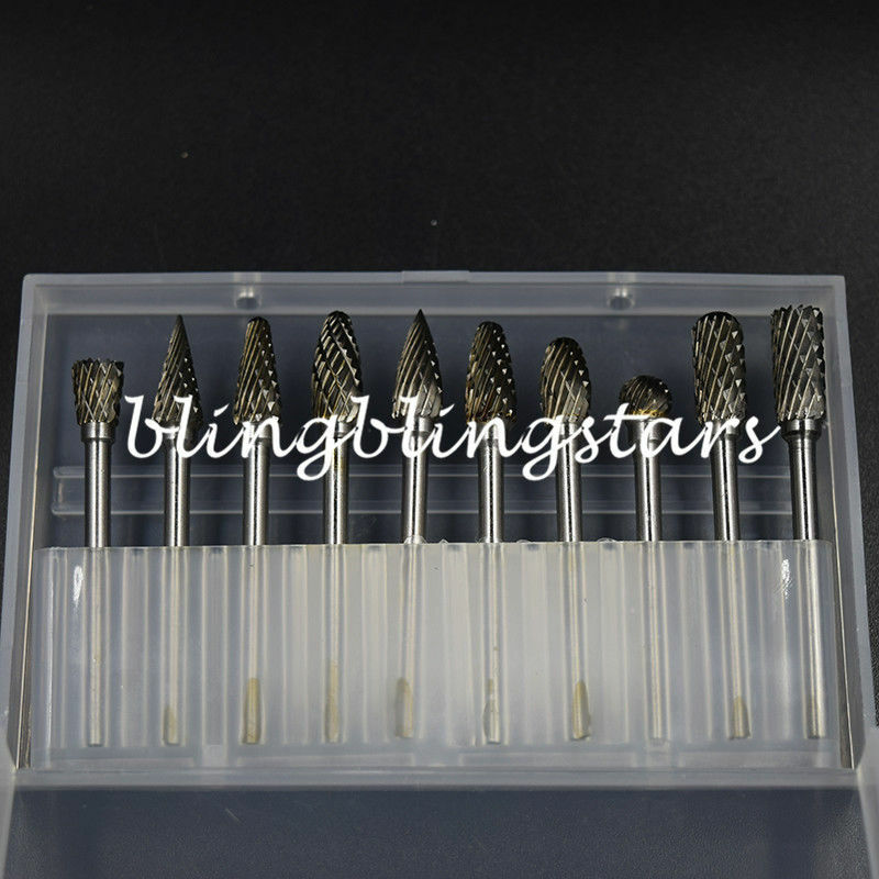 Dental Lab Polishing Tungsten Steel Carbide Burs Bur Drill Cutter File Shank 3mm