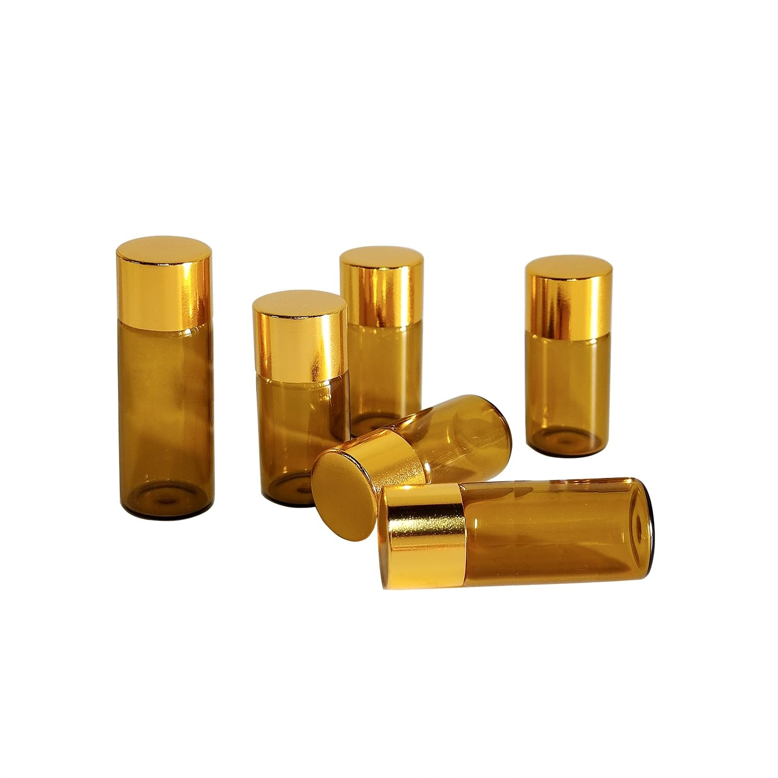 3ml Amber Mini Essential Oil Sample Bottles with Orifice Reducers Container