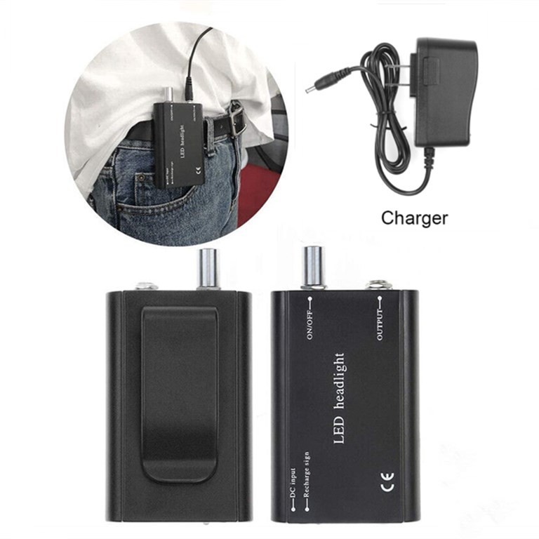 Rechargeable Battery 1800Mah with Belt Clip For Dental LED Head Light Black USA