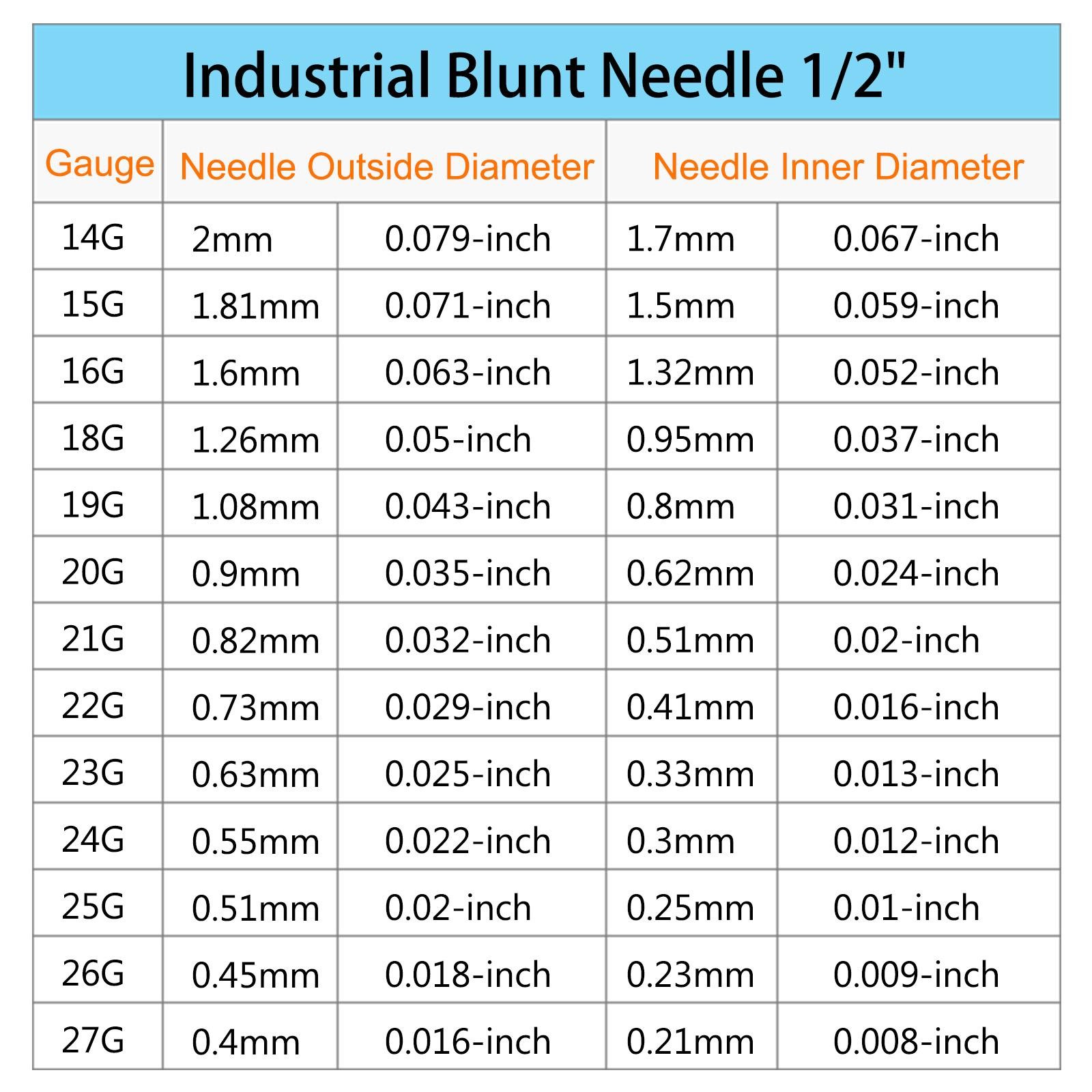 Blunt Tip Dispensing Needle for Liquid Glue Gun, 25G 1/2″, 10 Pcs (Orange)