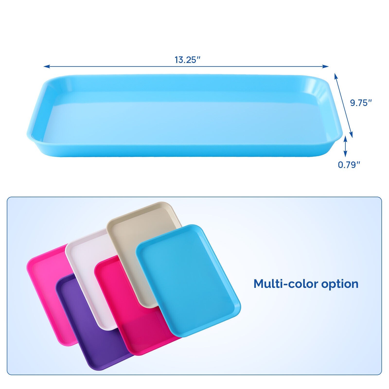 Dental Separate Divided Plastic Tray Kidney Stainless Steel Set Up Flat Tray