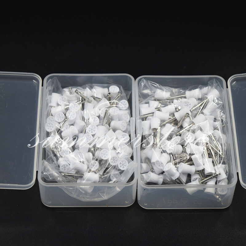 200 Pcs/2 Boxes 4 Webbed+6 Webbed White Polisher Dental Rubber Polishing Cup