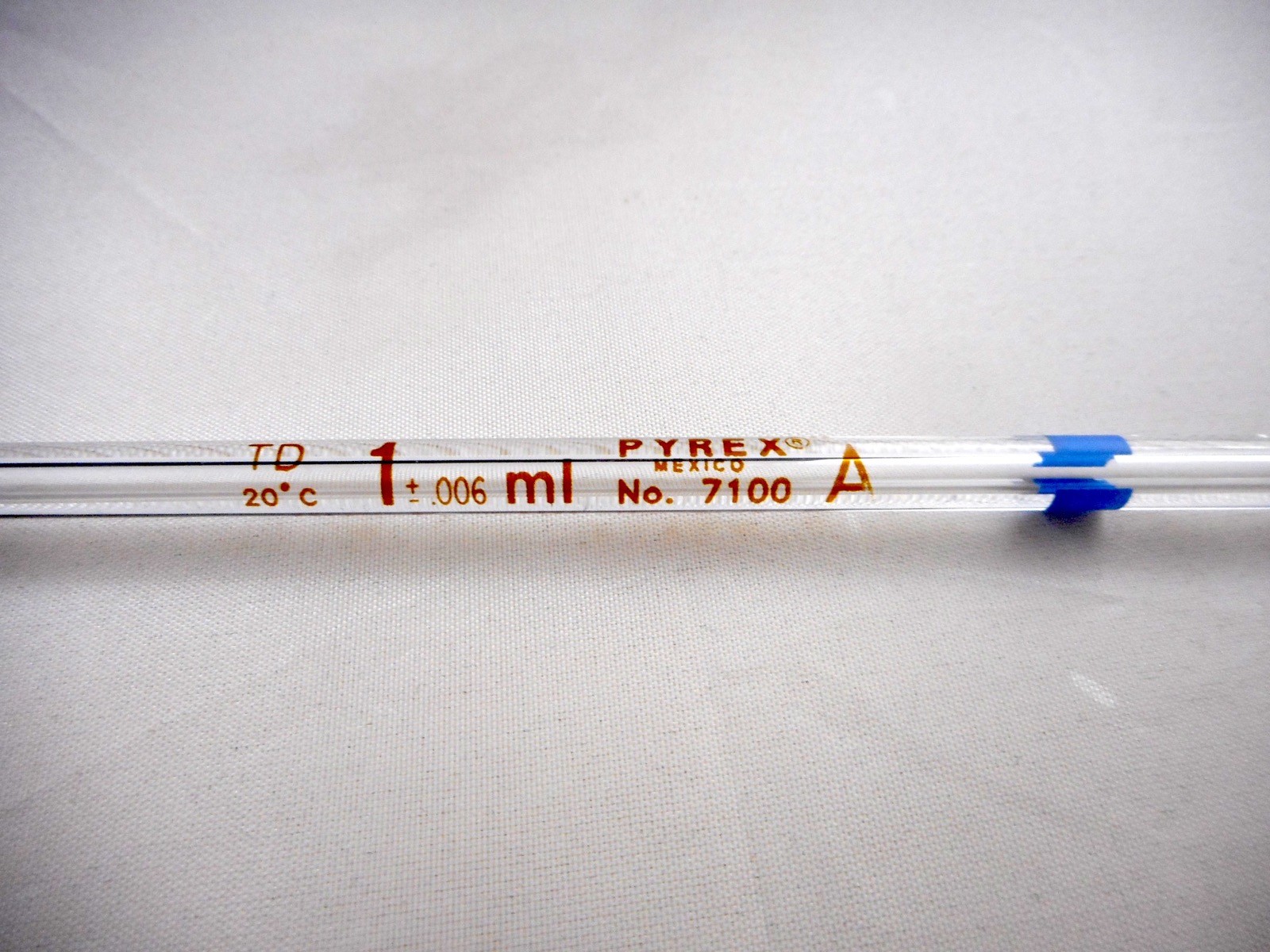 PYREX Glass Class A 1mL ±0.006 Bulb Reusable Volumetric Pipette Pipet 7100-1