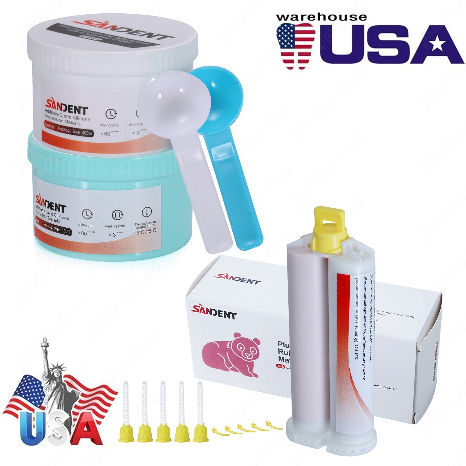 VPS PVS Dental Impression Silicone Material Putty + Light Body Set B Fast/Normal