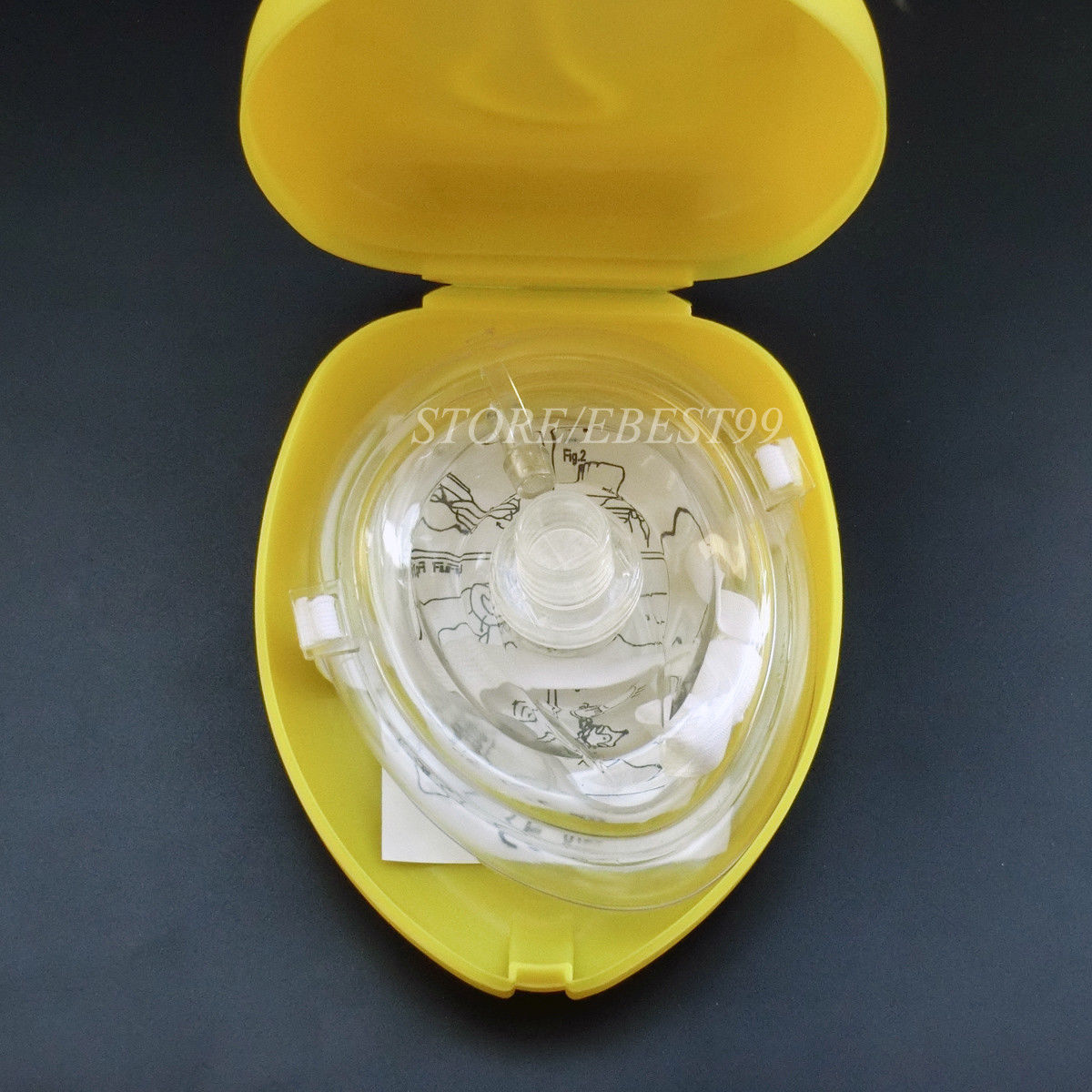 1x Yellow CPR Pocket Face Shield Resuscitator Rescue cpr kit Face shield