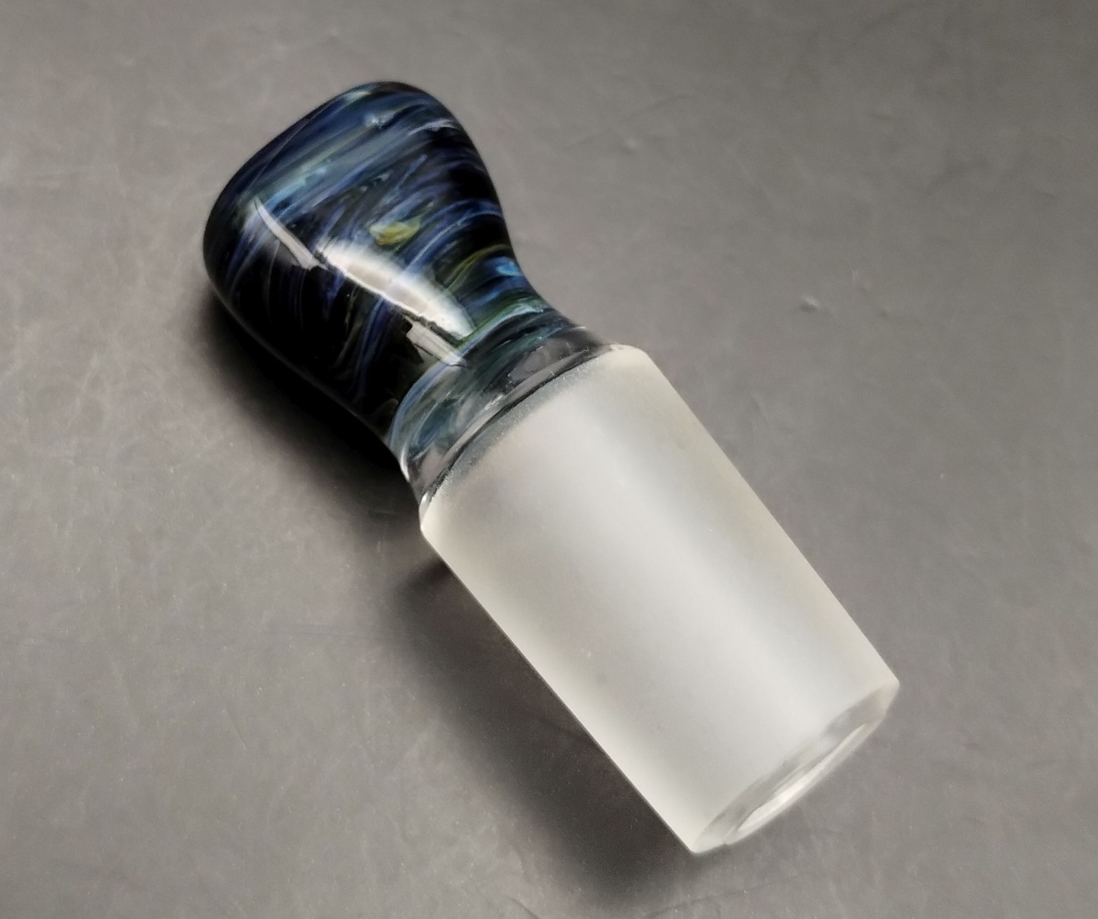 Multicolor Swirl 18mm Glass Male Ground Joint Stopper Cap