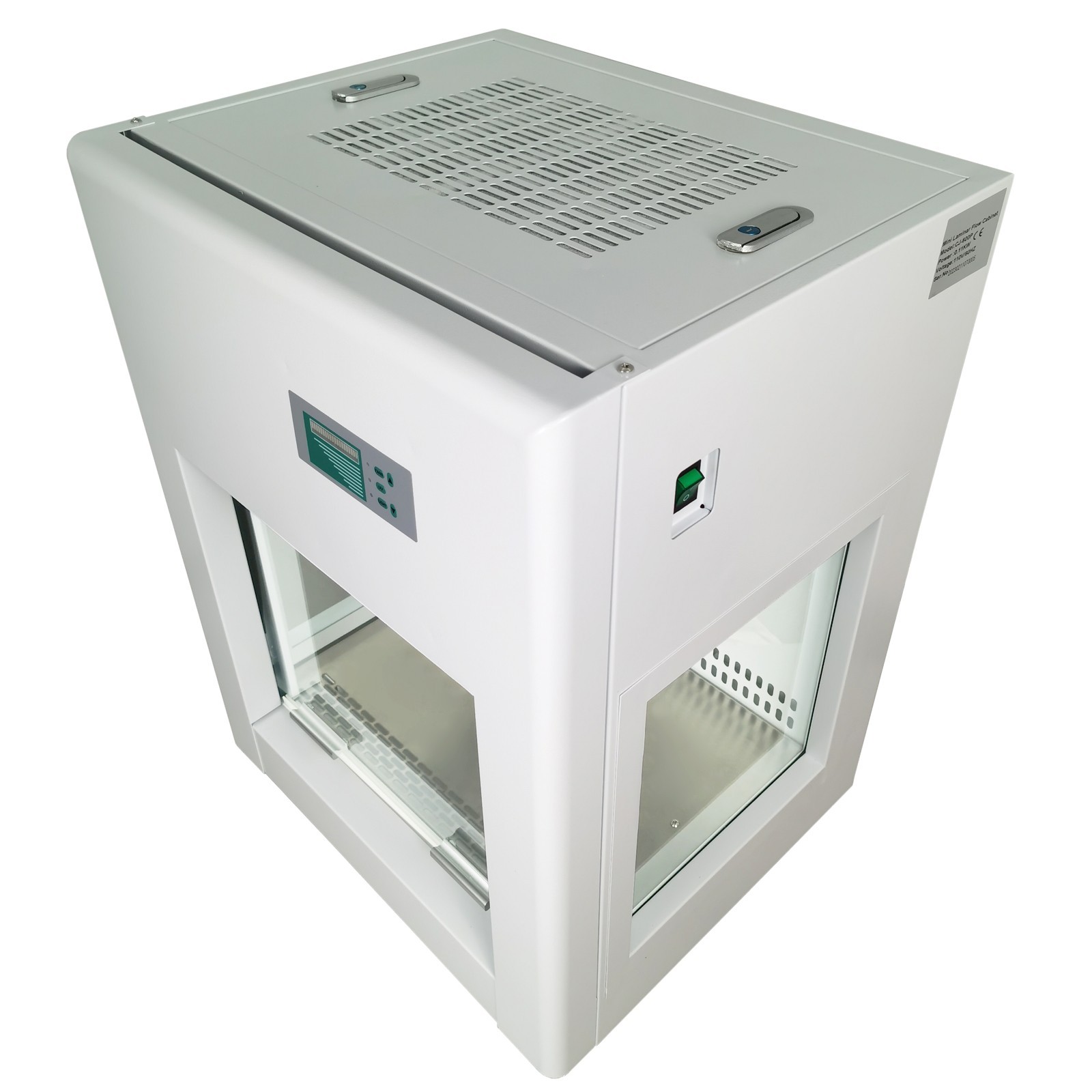 110V Mini Lab Purification Workbench Desktop Type Lab Fume Hood Fume Cupboard