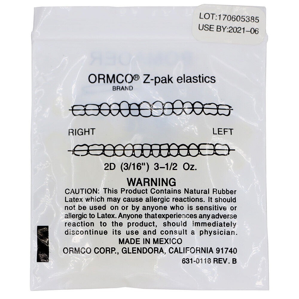Dental orhtodontic ormaco elastic band rabbit 3.5 OZ 3/16″ Zoo Pack 5000pcs/box