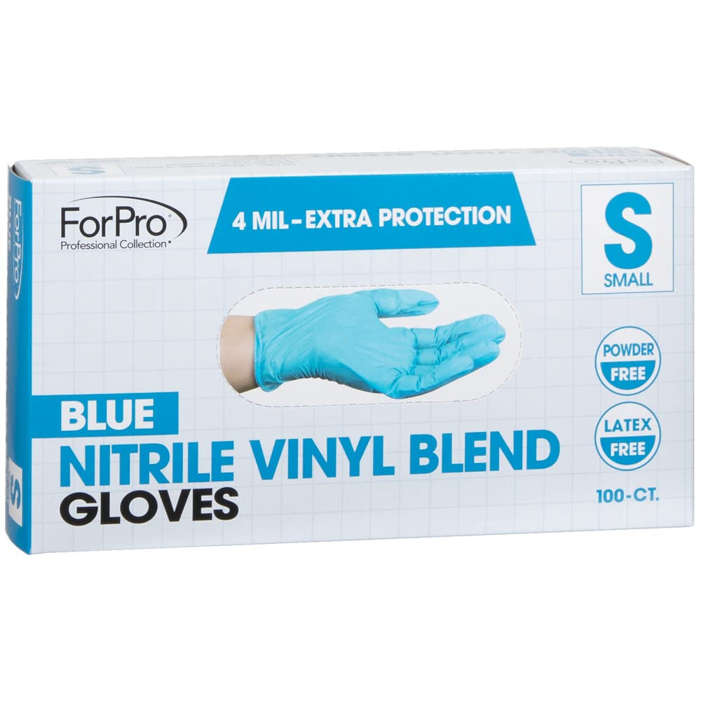 Disposable Nitrile Vinyl Blend Gloves, 4 Mil Extra Protection, Powder-Free, Late